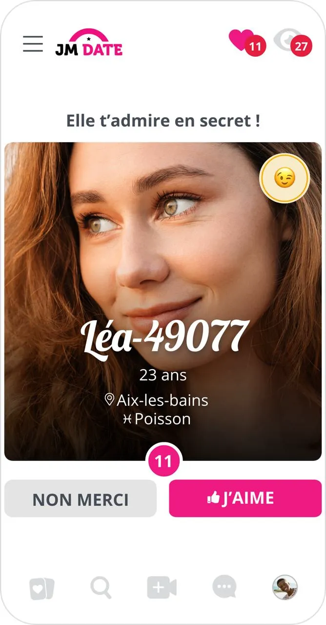 Capture d'écran du site de rencontre JM Date